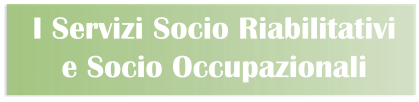 I Servizi Socio Riabilitativi  e Socio Occupazionali